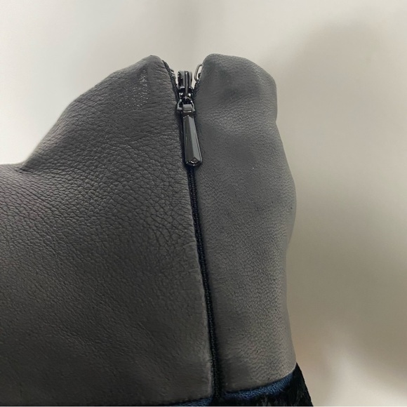 Rag & Bone Lambskin Leather trim, satin and Fringe Mini Skirt - Picture 6 of 7